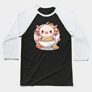 Cute axolotl eating ramen Baseball T-Shirt